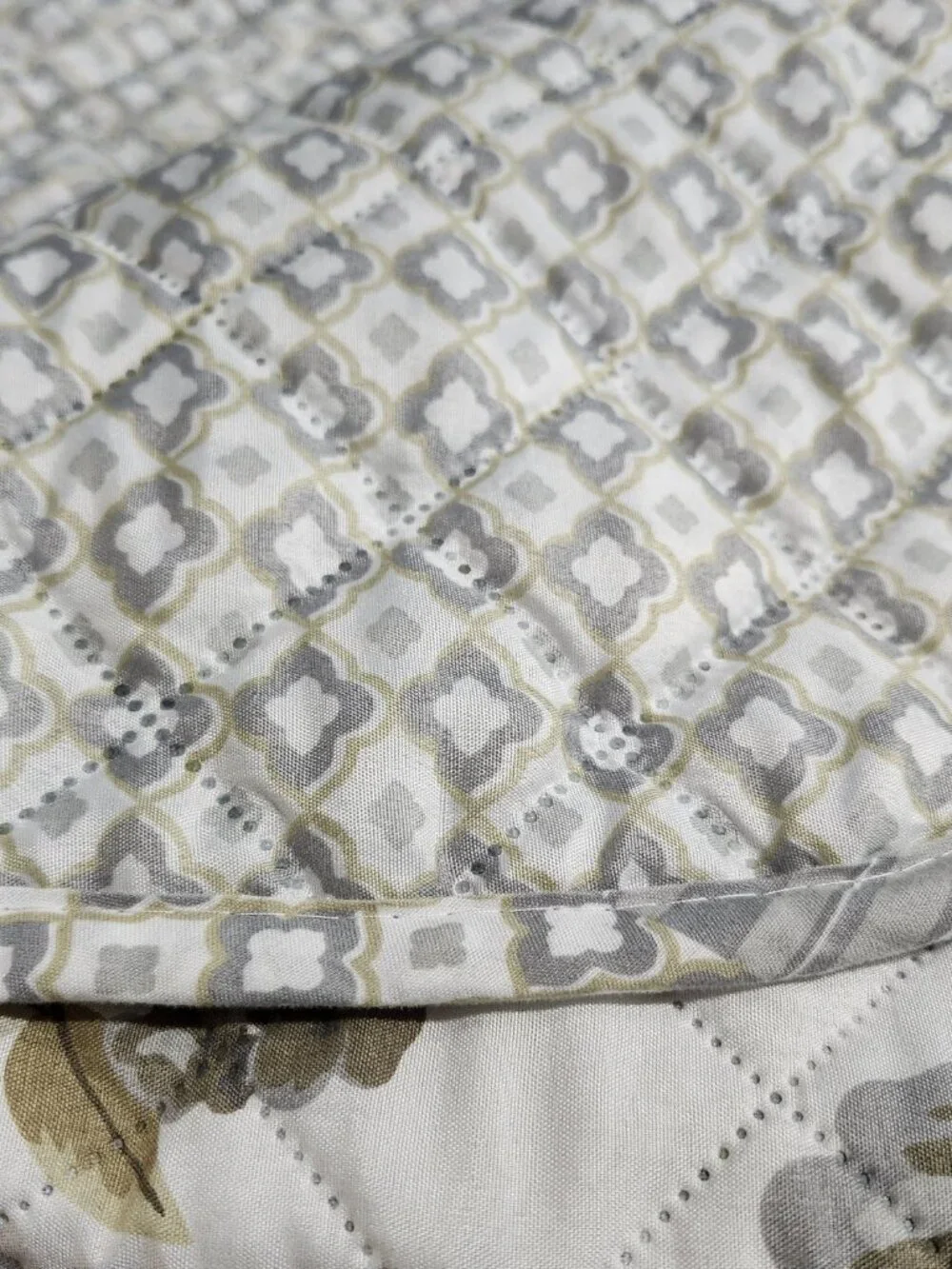 Furniture Chair Protector Set of Two, Green and Gray Patchwork Pattern, NWOT